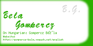 bela gompercz business card